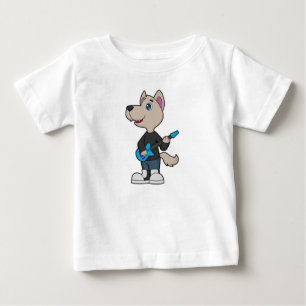 Camiseta Para Bebê Musical do Cão Música do Violão