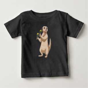 Camiseta Para Bebê Musico Meerkat Maracas Music