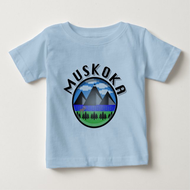 Camiseta Para Bebê Muskoka Design (Versão 2) - Baby Fine Jersey T-Sh (Frente)