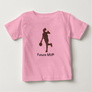 Camiseta Para Bebê MVP Romper Futuro da Garota de Basquete