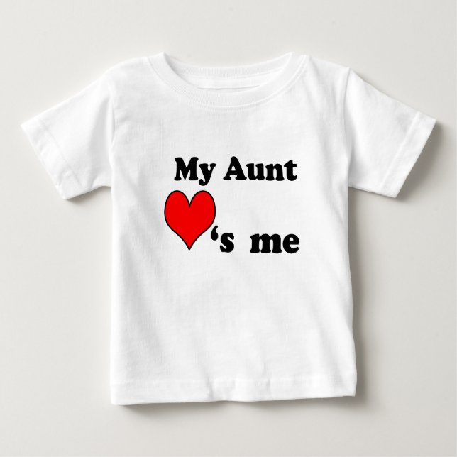 Camiseta Para Bebê My Aunt loves me (Frente)