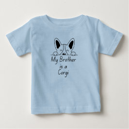 Camiseta Para Bebê 'My Brother is a Corgi' Playful Dog Loving Family