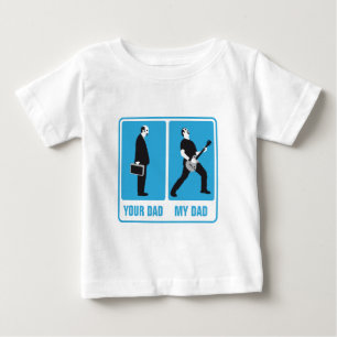 Camiseta Para Bebê my dad is genial player than your dad rock guitar