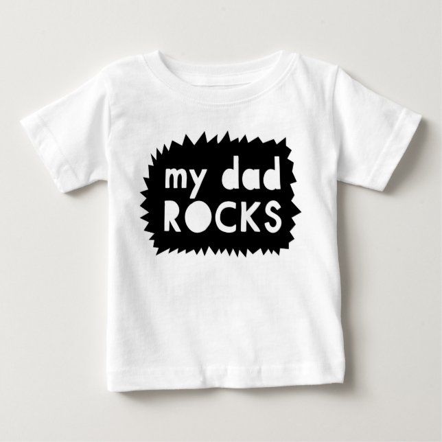 Camiseta Para Bebê My dad rocks T-Shirt (Frente)
