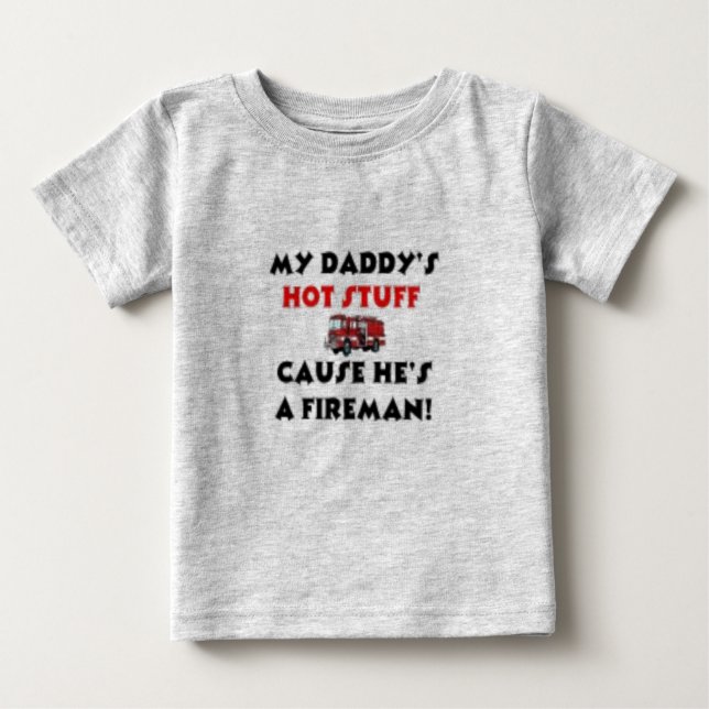 Camiseta Para Bebê MY Daddy's Hott Stuff (Frente)
