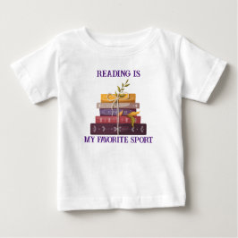 Camiseta Para Bebê My favorite sport is reading