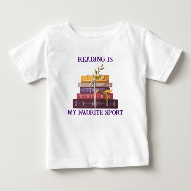 Camiseta Para Bebê My favorite sport is reading (Frente)