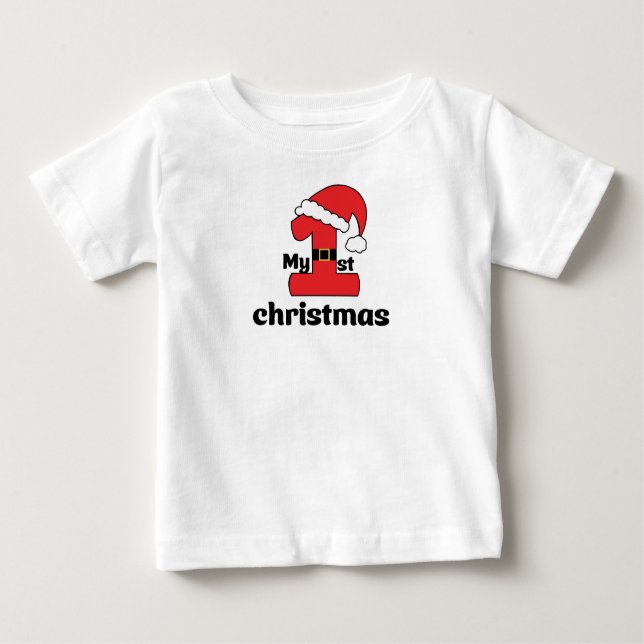 Camiseta Para Bebê My first Christmas Baby T-S, Baby shower Gift, (Frente)