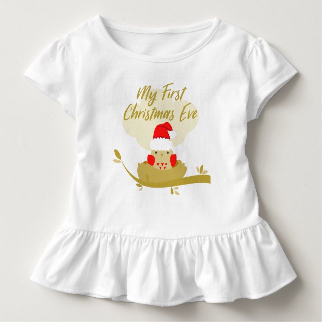 Camiseta Para Bebê My First Christmas Eve (Frente)