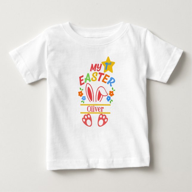 Camiseta Para Bebê My First Easter (Frente)