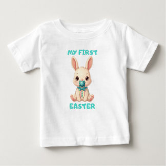 Camiseta Para Bebê My First Easter – Cute baby bunny with pacifier
