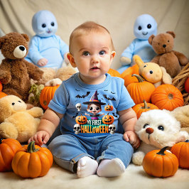 Camiseta Para Bebê My first Halloween: Scares and laughter!