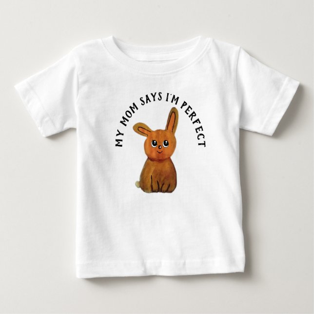 Camiseta Para Bebê My Monthly Hapiness magic rabbit (Frente)
