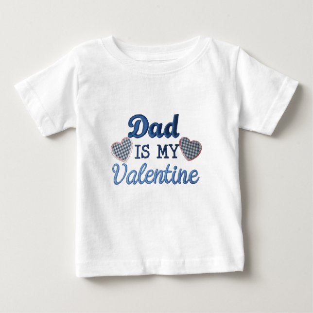 Camiseta Para Bebê My Valentine is Dad (Frente)
