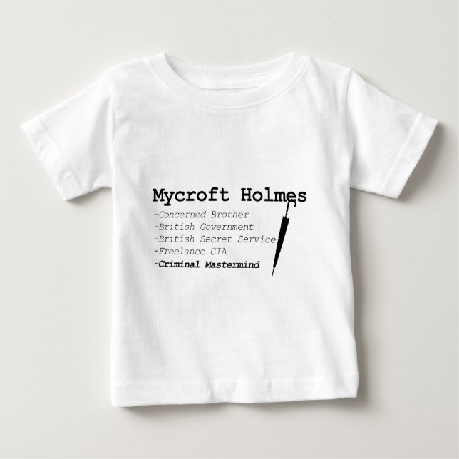 Camiseta Para Bebê Mycroft blk (Frente)