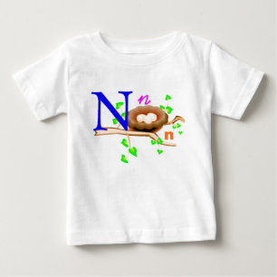 Camiseta Para Bebê N - Coleção Monogramas