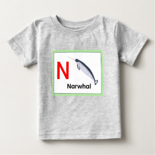 Camiseta Para Bebê N é para Narwhal