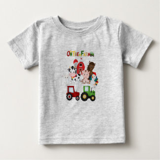 Camiseta Para Bebê Na Fazenda De Animais Da Fazenda De Barnyard Cute