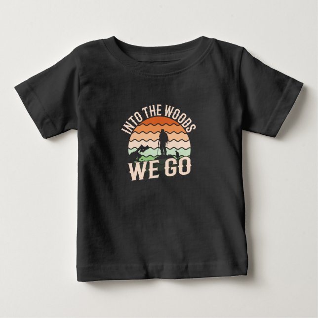 Camiseta Para Bebê Na floresta nós vamos (Frente)