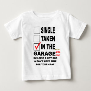 CAMISETA PARA BEBÊ NA GARAGEM (COM PAI) QUE CONSTRÓI UM HOT ROD