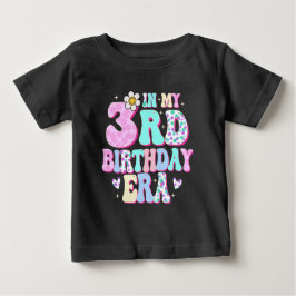Camiseta Para Bebê Na Minha aniversário de 3 anos Era Rapariga No Ter