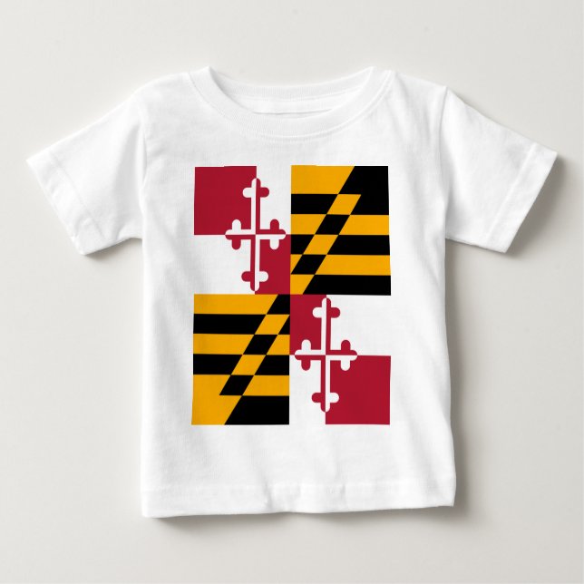 Camiseta Para Bebê Na moda de Sinalizador do Estado de Maryland (Frente)