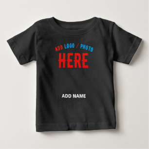 CAMISETA PARA BEBÊ NA MODA MODERNO PERSONALIZÁVEL NEGRO VERIFICADO CO