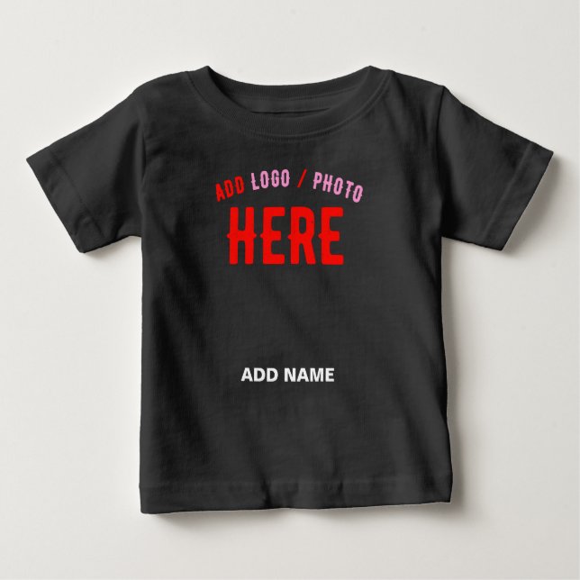 CAMISETA PARA BEBÊ NA MODA MODERNO PERSONALIZÁVEL NEGRO VERIFICADO CO (Frente)