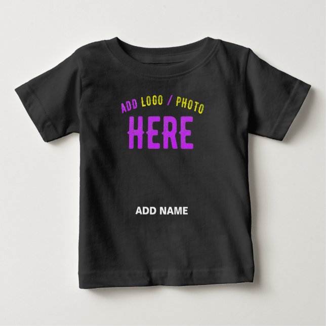 CAMISETA PARA BEBÊ NA MODA MODERNO PERSONALIZÁVEL NEGRO VERIFICADO CO (Frente)