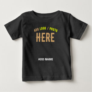 CAMISETA PARA BEBÊ NA MODA MODERNO PERSONALIZÁVEL NEGRO VERIFICADO CO