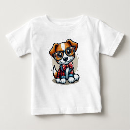 Camiseta Para Bebê Na moda Xadrez Doggo
