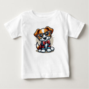Camiseta Para Bebê Na moda Xadrez Doggo