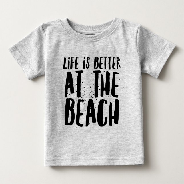 Camiseta Para Bebê Na Praia (Frente)