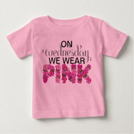 Camiseta Para Bebê Na Quarta-Feira, Vestimos A Onsie Floral Rosa