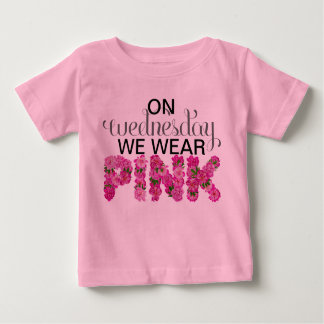 Camiseta Para Bebê Na Quarta-Feira, Vestimos A Onsie Floral Rosa