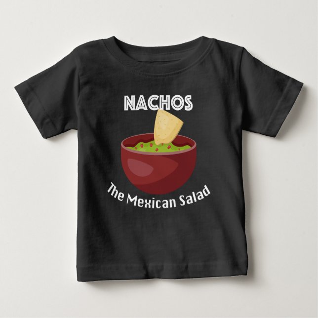 Camiseta Para Bebê Nachos, A Salada Mexicana - Baby Fine Jersey T-Shi (Frente)