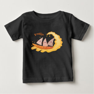 Camiseta Para Bebê Nachos adoráveis batatas fritas de milho surfando