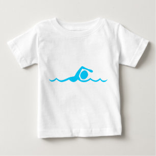 Camiseta Para Bebê Nadação - Azul-Céu