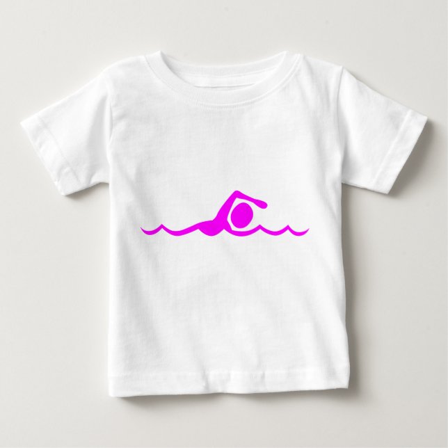 Camiseta Para Bebê Nadação - Magenta (Frente)