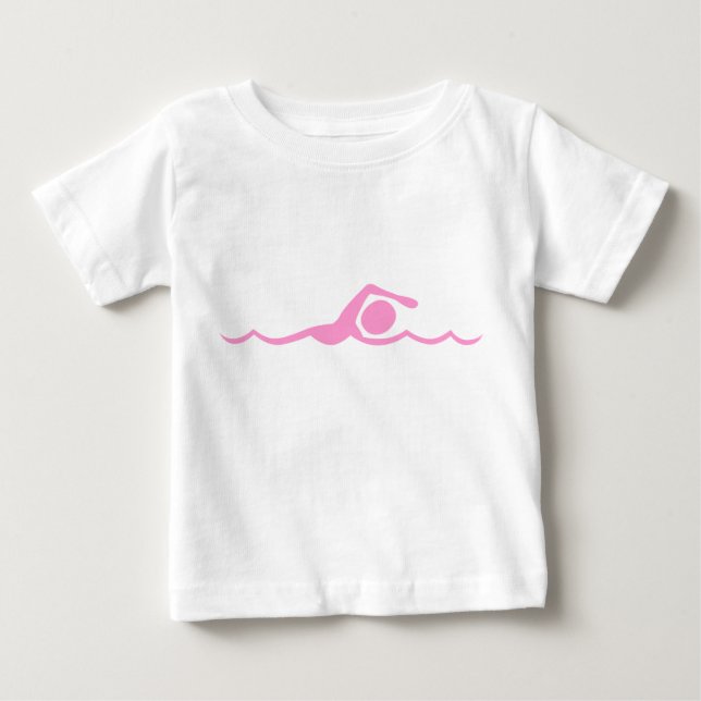 Camiseta Para Bebê Nadação - Rosa (Frente)