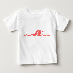 Camiseta Para Bebê Nadação - Rosa Tropical