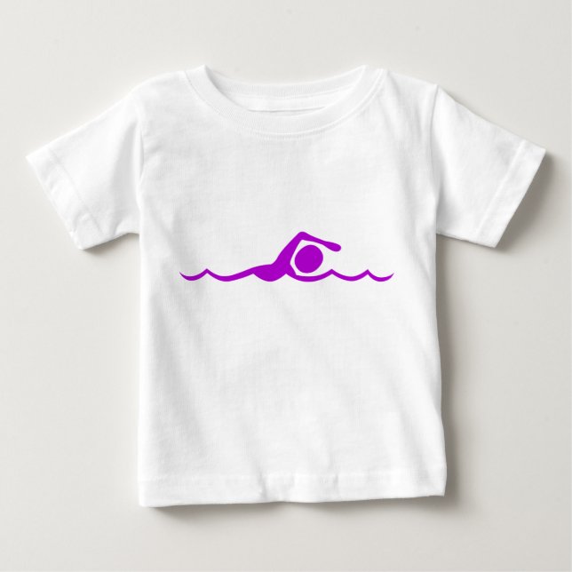 Camiseta Para Bebê Nadação - Roxo (Frente)