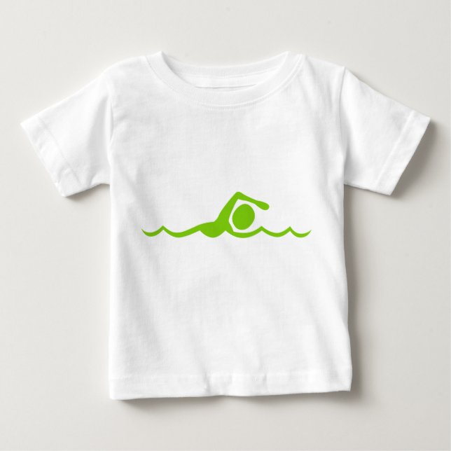 Camiseta Para Bebê Nadação - Verde marciano (Frente)