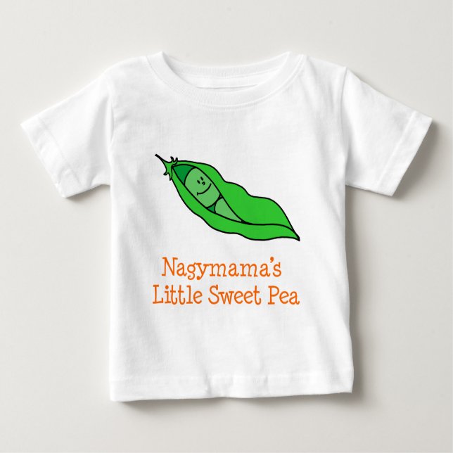Camiseta Para Bebê Nagymama Little Sweet Pea (Frente)