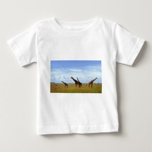 Camiseta Para Bebê Nairobi National Park Girafas (Frente)