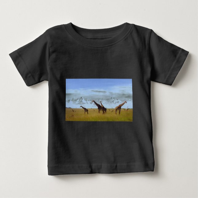Camiseta Para Bebê Nairobi National Park Giraffe Design (Frente)