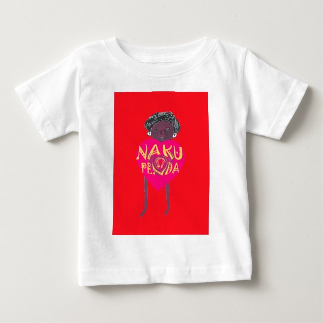 Camiseta Para Bebê Nakupenda Love Art - Swahili Heart Design (Frente)