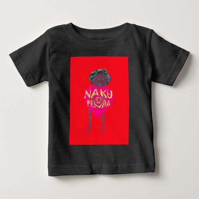 Camiseta Para Bebê Nakupenda Love Art - Swahili Heart Design (Frente)