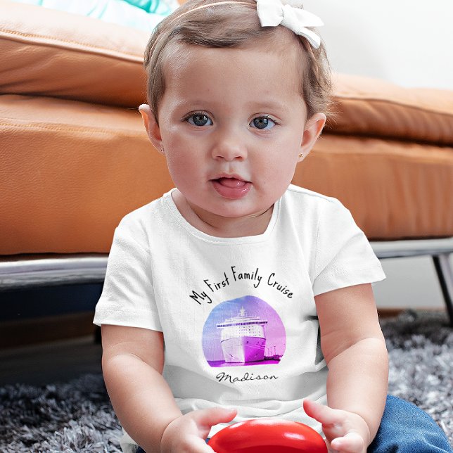 Camiseta Para Bebê Name, My First Family Cruise 3mos to 24mos (Criador carregado)