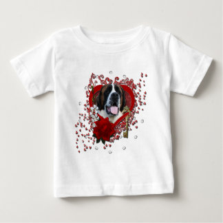 Camiseta Para Bebê Namorados - chave a meu coração - St Bernard - Mae